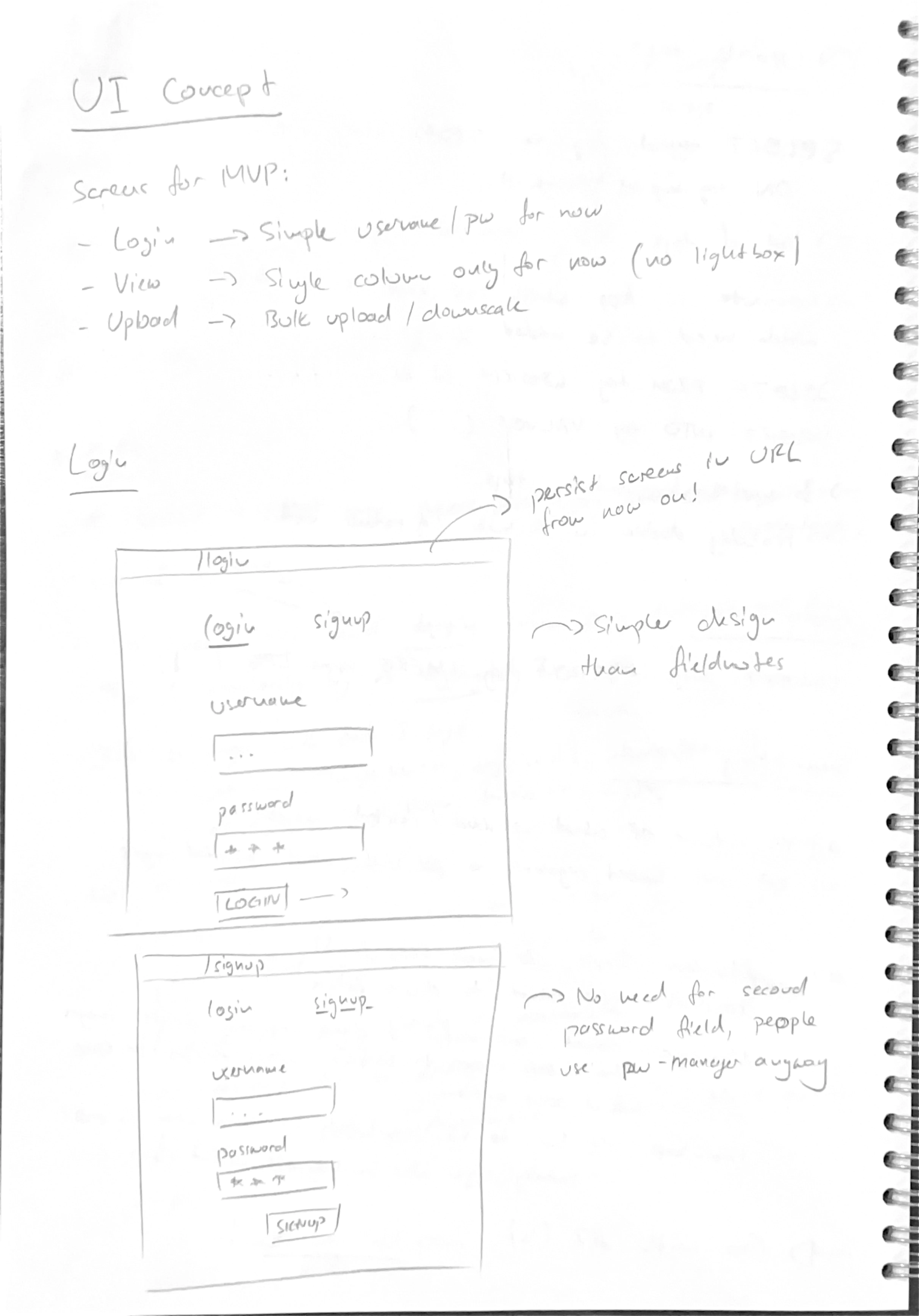 Screenshot of UX concept